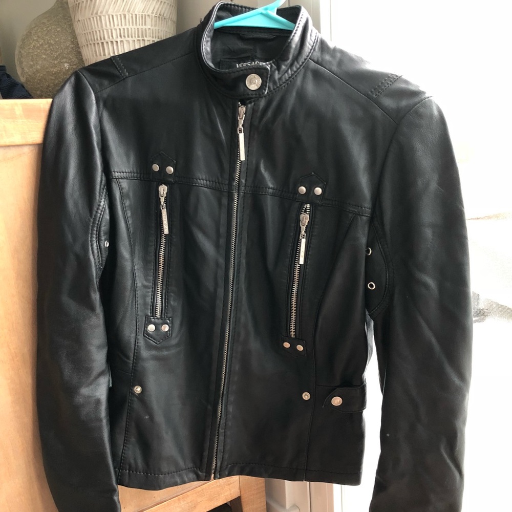 Versace leather moto jacket
